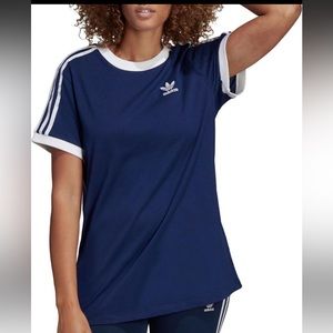 Adidas 3-Stripes T-Shirt Dark Blue New XS